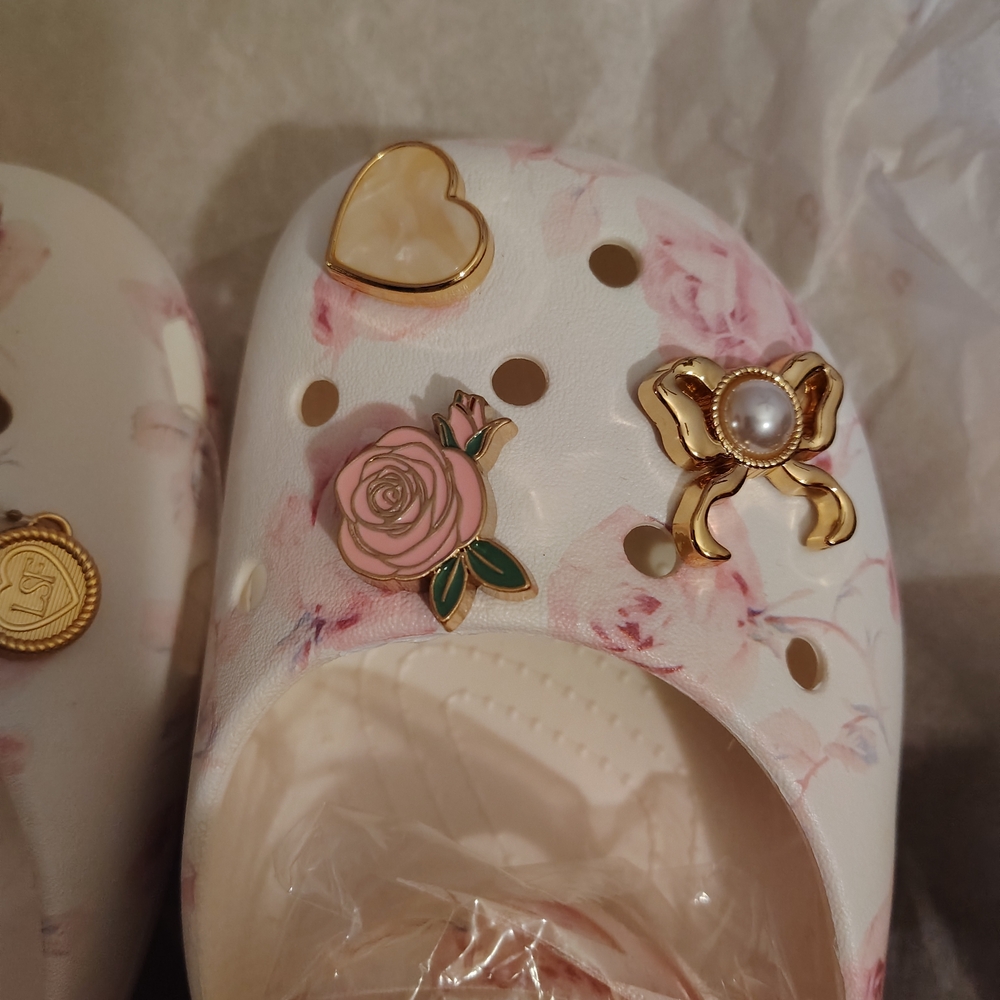 *Love Shack Fancy Floral Croc W/ Charms And Silk Straps - Picture 2 of 8
